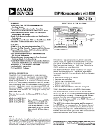 Datasheet ADSP-2161BP-66 manufacturer Analog Devices